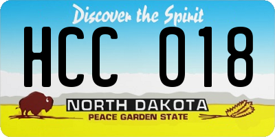 ND license plate HCC018