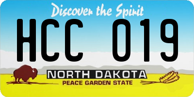 ND license plate HCC019