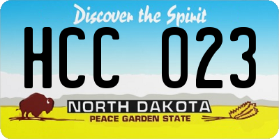 ND license plate HCC023