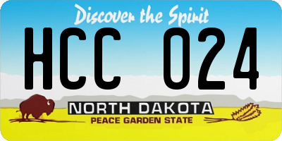 ND license plate HCC024