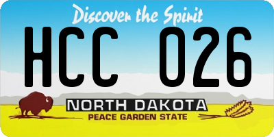 ND license plate HCC026