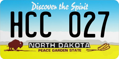 ND license plate HCC027