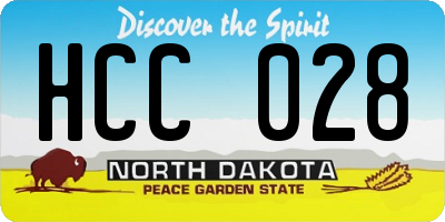 ND license plate HCC028