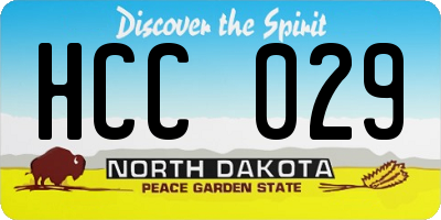 ND license plate HCC029