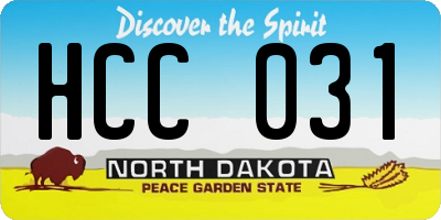 ND license plate HCC031