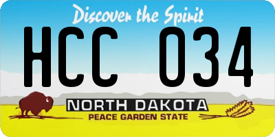 ND license plate HCC034