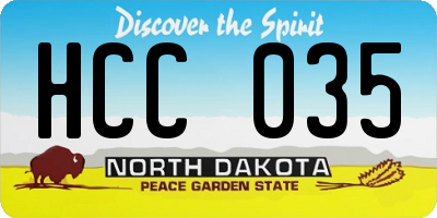 ND license plate HCC035