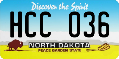 ND license plate HCC036