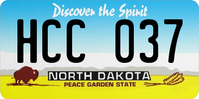ND license plate HCC037