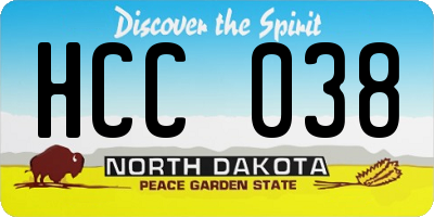 ND license plate HCC038