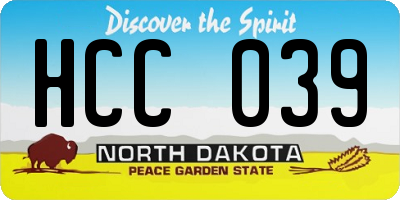 ND license plate HCC039