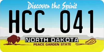 ND license plate HCC041