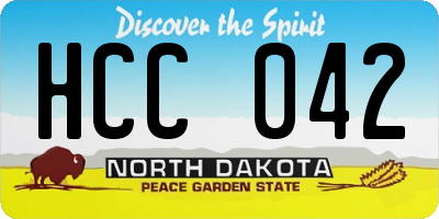 ND license plate HCC042