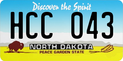 ND license plate HCC043