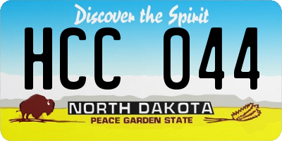 ND license plate HCC044