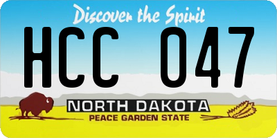 ND license plate HCC047