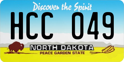 ND license plate HCC049