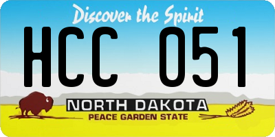 ND license plate HCC051