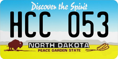 ND license plate HCC053