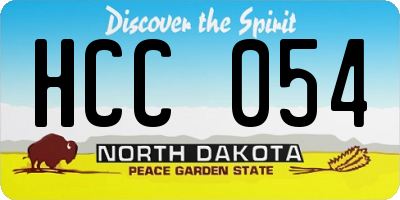 ND license plate HCC054