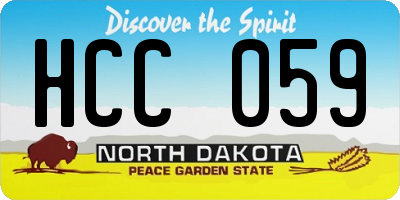 ND license plate HCC059