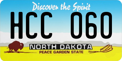 ND license plate HCC060