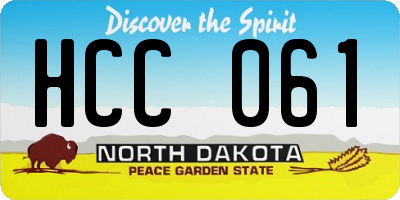 ND license plate HCC061