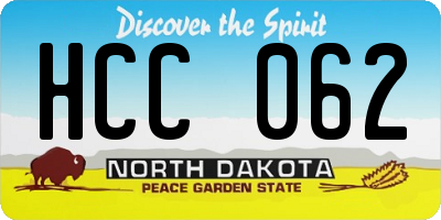 ND license plate HCC062