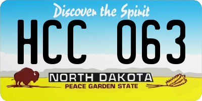 ND license plate HCC063