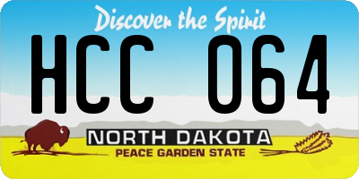 ND license plate HCC064