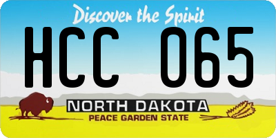 ND license plate HCC065