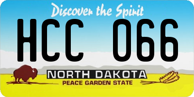 ND license plate HCC066