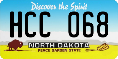 ND license plate HCC068