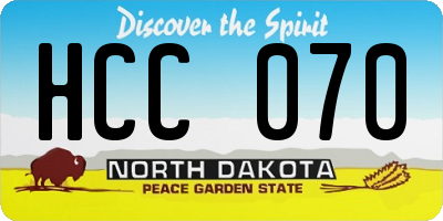 ND license plate HCC070