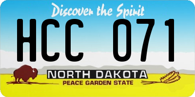 ND license plate HCC071