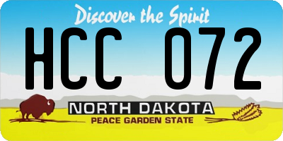 ND license plate HCC072