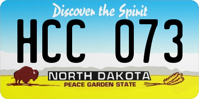 ND license plate HCC073