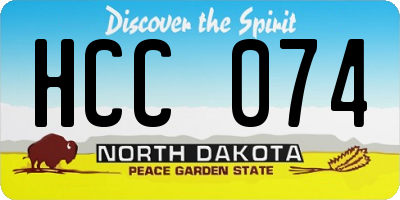 ND license plate HCC074