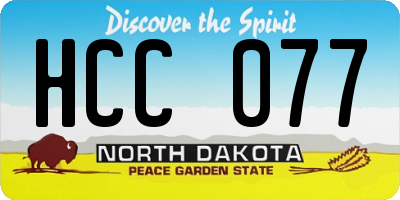 ND license plate HCC077