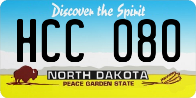 ND license plate HCC080