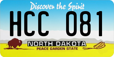 ND license plate HCC081