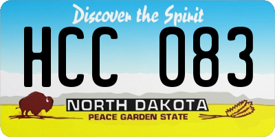 ND license plate HCC083