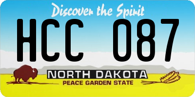 ND license plate HCC087