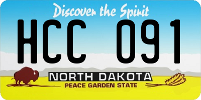 ND license plate HCC091