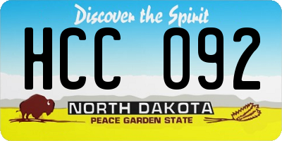 ND license plate HCC092