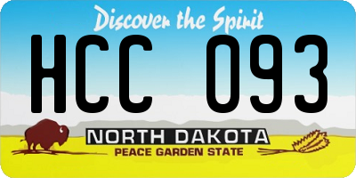 ND license plate HCC093