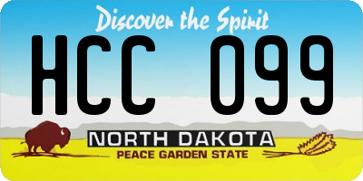 ND license plate HCC099