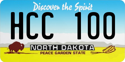 ND license plate HCC100