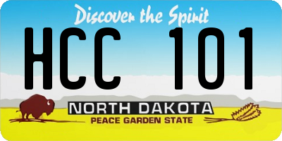 ND license plate HCC101