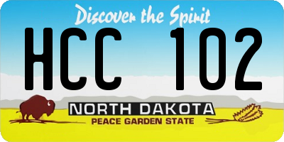 ND license plate HCC102